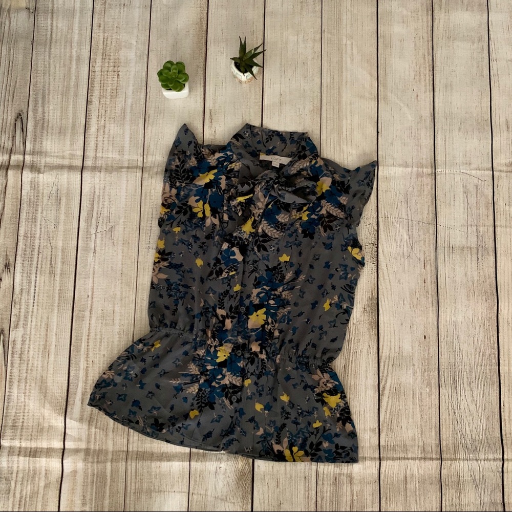 Gray sleeveless blouse from LOFT